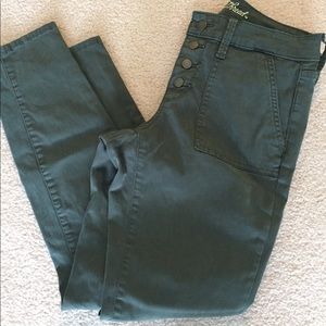 Green Mid Rise Skinny Pants
